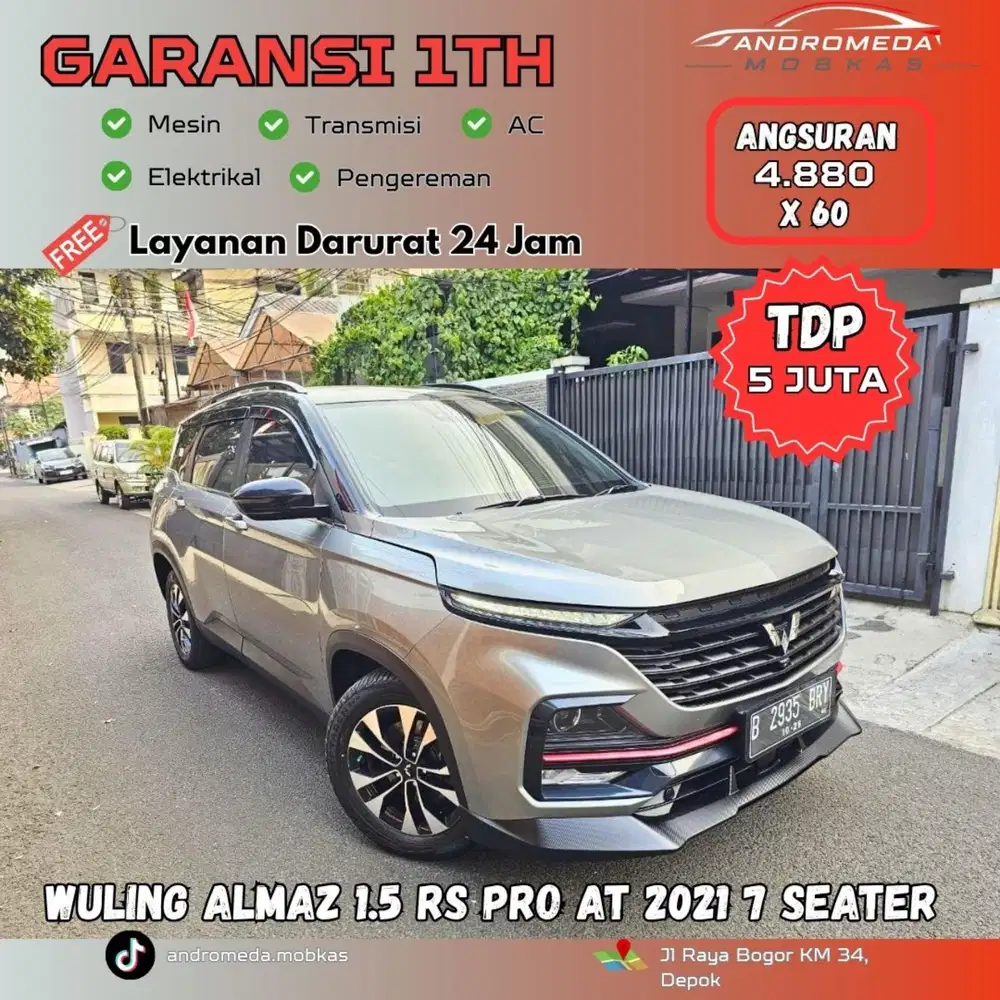 TDP TERMURAH 5 JT WULING ALMAZ 1.5 RS PRO AT 2021 7 SEATER ISTIMEWA