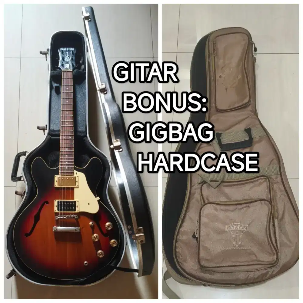 NEGO Gitar HOLLOW BODY CUSTOM ES335 Epiphone + Hard Case + Gig Bag