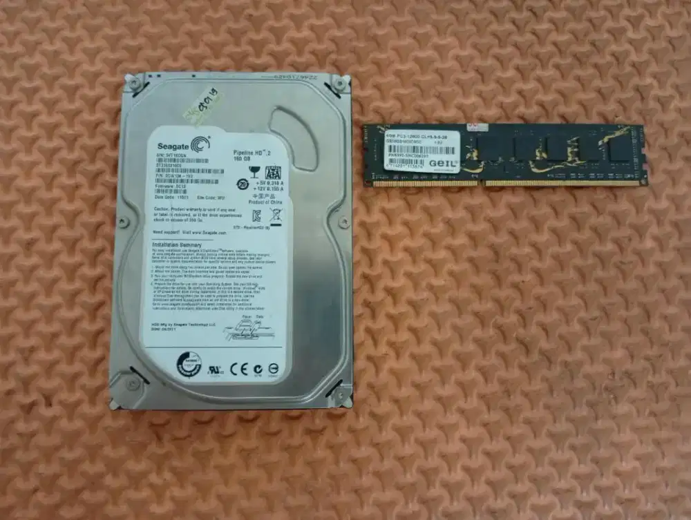 Jual sepaket hdd 160gb dan ram ddr3 4gb sudah ada win10  roblox dan pb