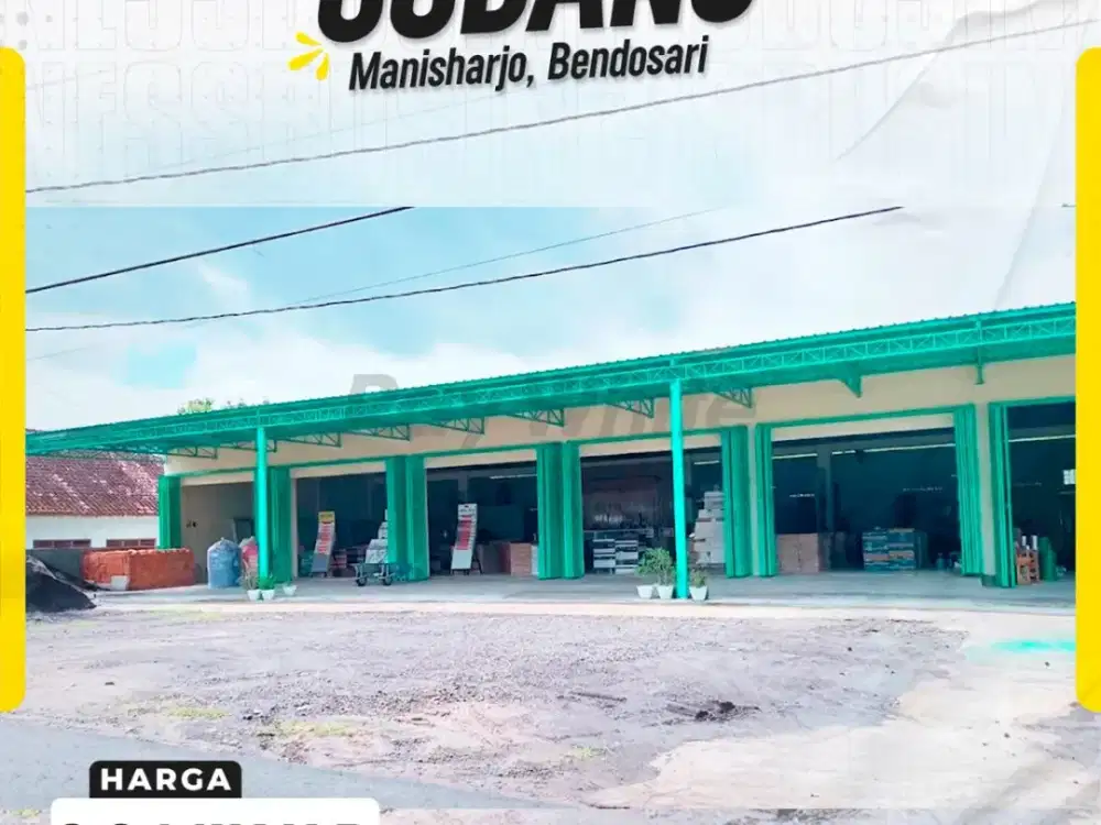 Gudang Luas 1400m Muka Lebar 30m di Bendosari Sukoharjo Cocok Untuk Usaha