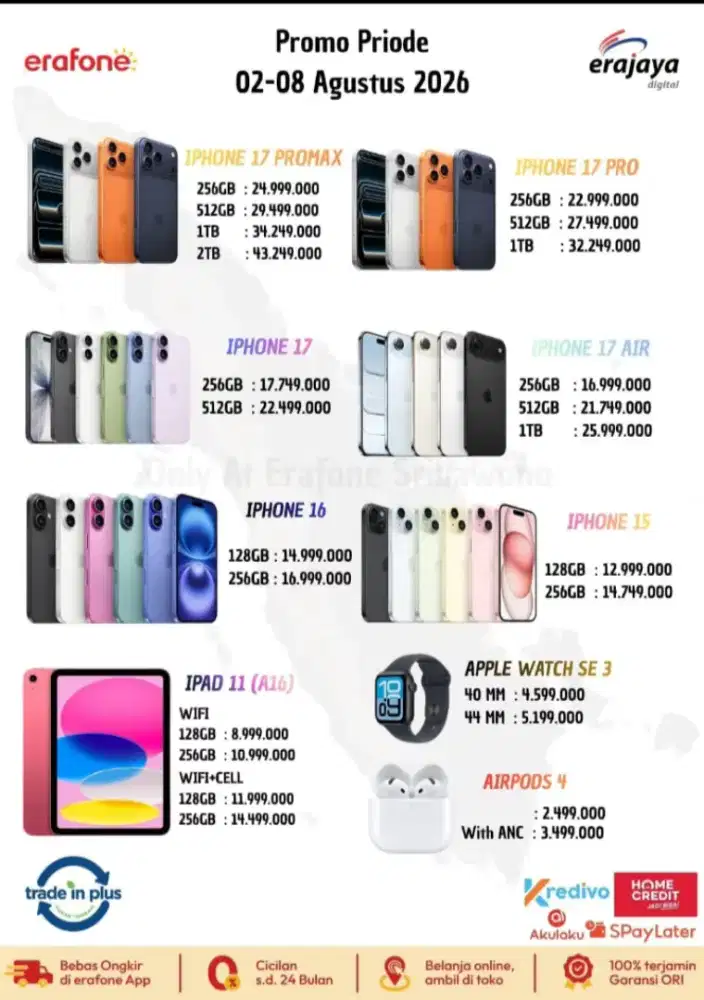 cicilan, kreditan iPhone 15-17 cukup KTP dan bisa tanpa DP