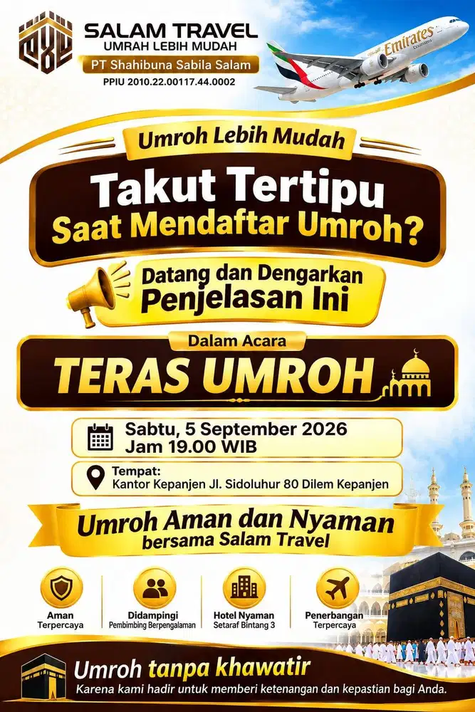Dibutuhkan 5 Agen SALAM TRAVEL