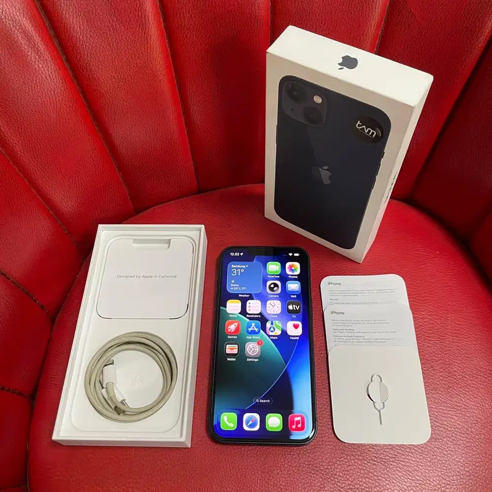 iPhone 13 128gb Garansi iBox Aktif Midnight Fullset Original