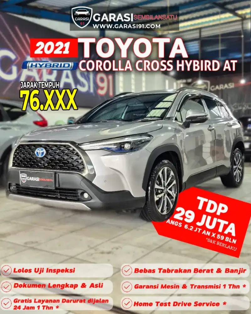 [Tdp 29 JT] COROLLA CROSS HYBIRD 1.8 AT 2021