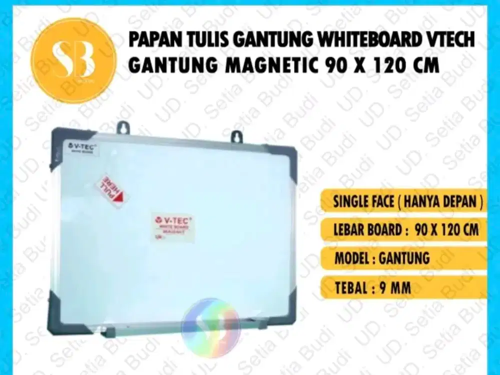 PAPAN TULIS GANTUNG WHITEBOARD VTECH GANTUNG 90 X 120 CM