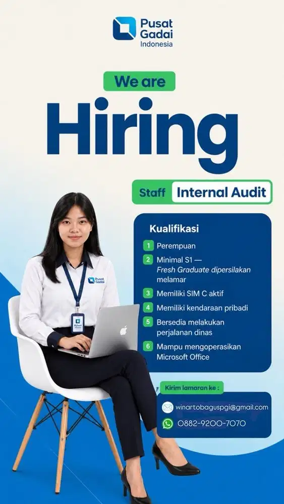 Lowongan untuk Internal Audit PGI