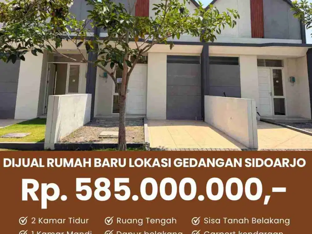jual rumah baru siap huni uk 47/75 lokasi Ganting Gedangan sidoarjo