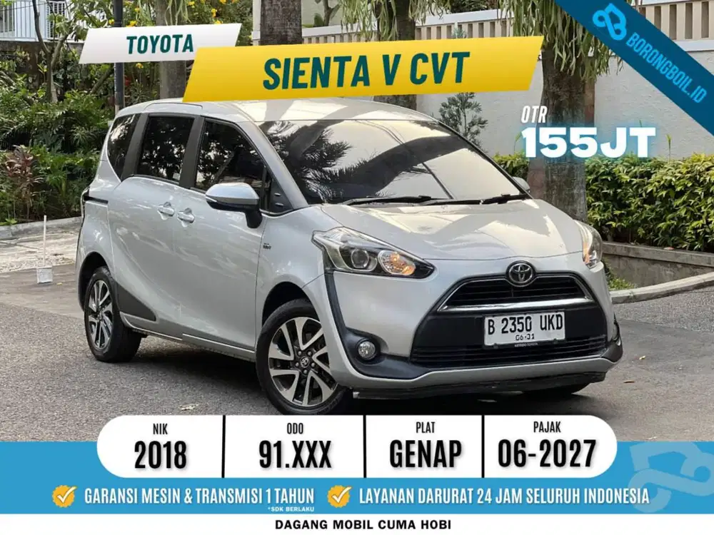 TERMURAHH Toyota Sienta 1.5 V CVT 2018 Silver Metalik