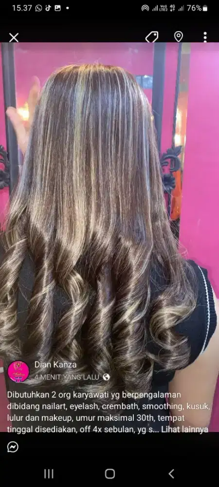 Dibutuhkan asisten salon