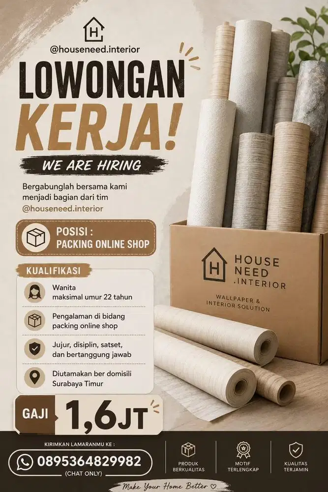 Lowongan Packing Online Shop (Packer)