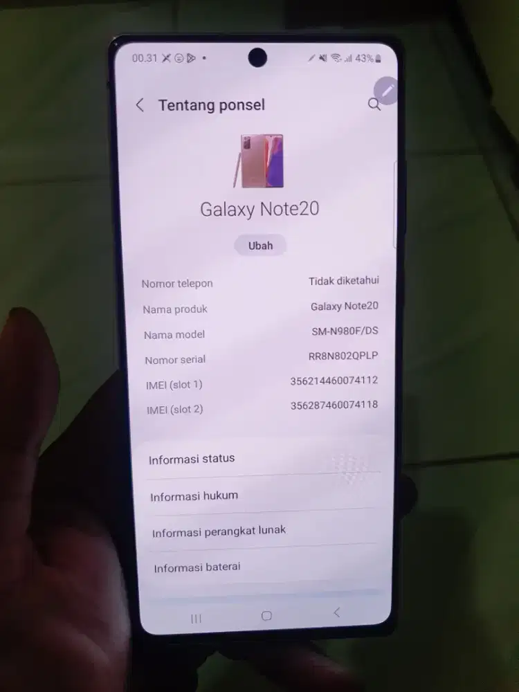 Samsung Note 20 SEIN
8/256GB