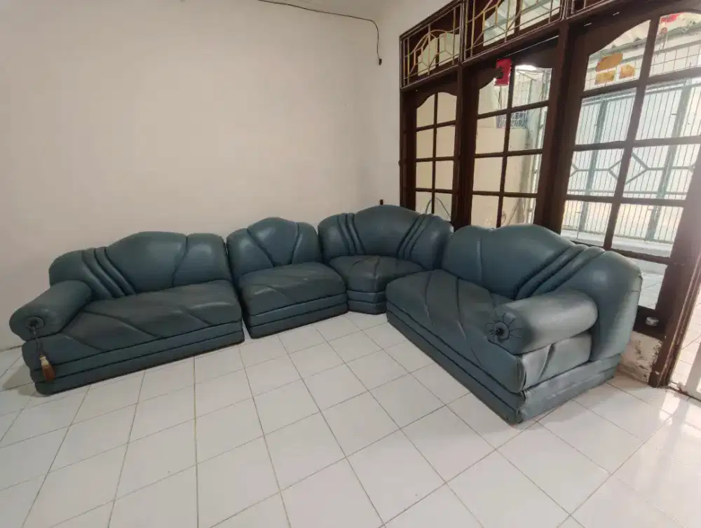 JUAL SOFA L KULIT SINTETIS