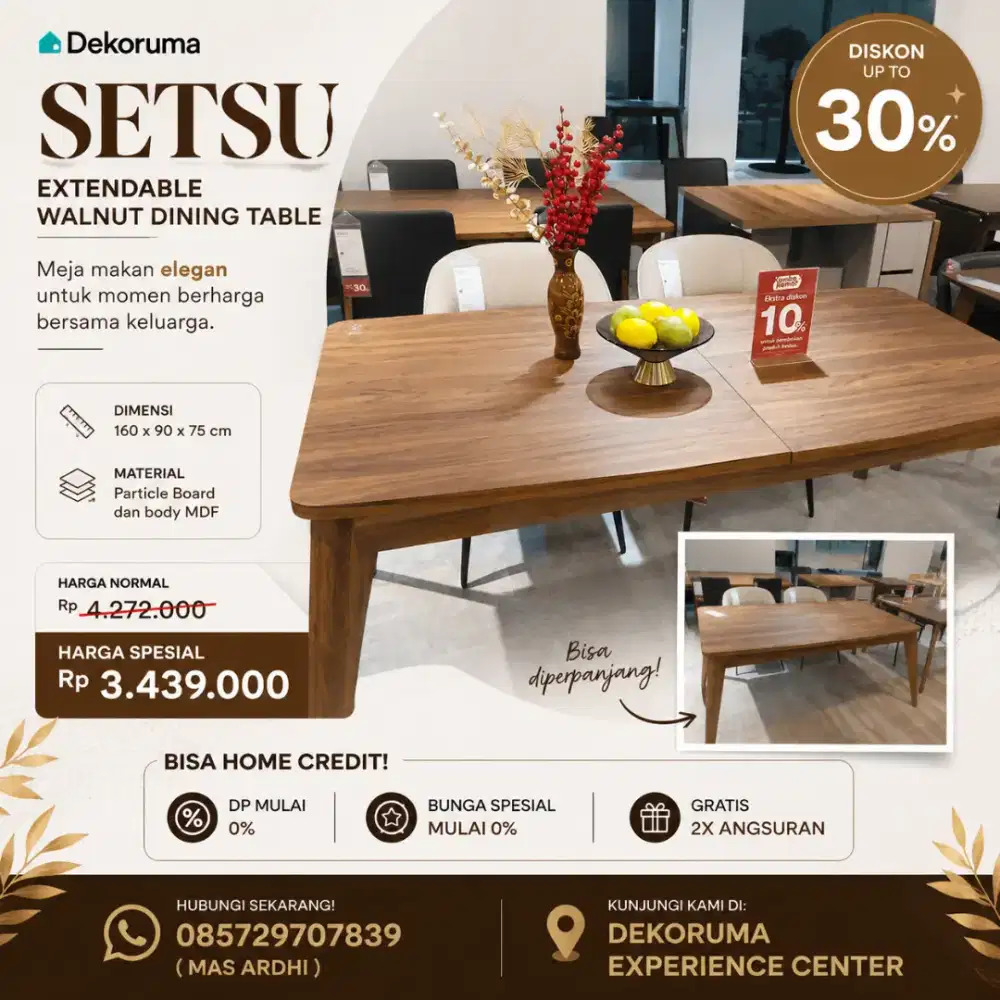 SETSU MEJA MAKAN KREDIT DP MULAI 0%