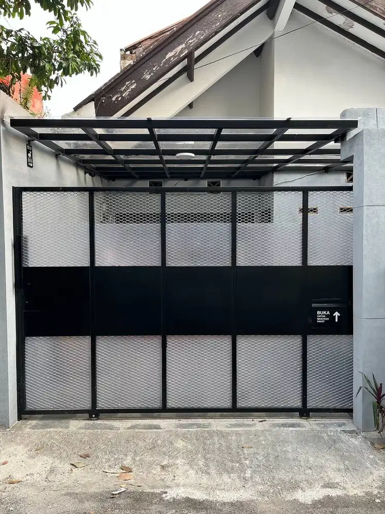 Pintu pagar expanda kombinasi plat bending
