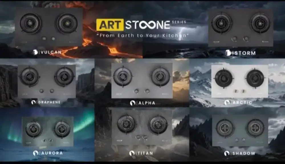 Kompor tanam berbahan batu Artstone series by Artugo