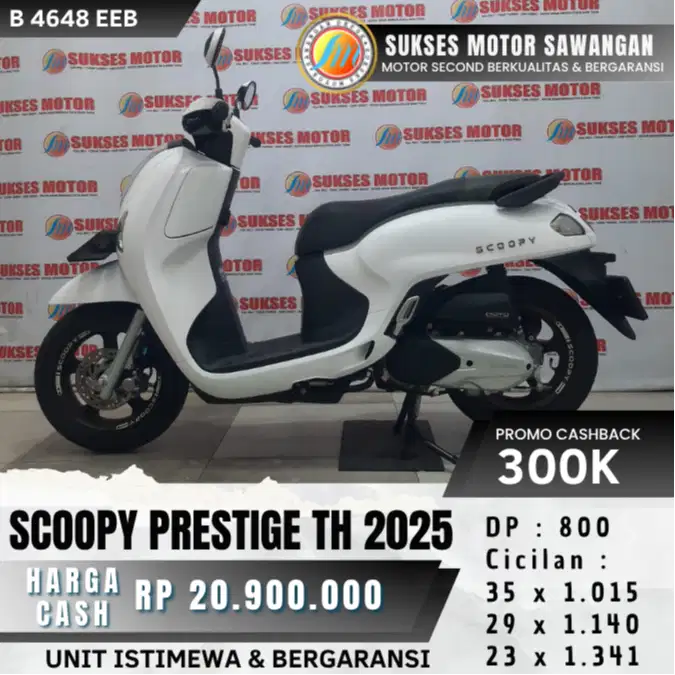 DP 800 CASH KREDIT HONDA NEW SCOOPY PRESTIGE TH 2025 PUTIH KEYLES