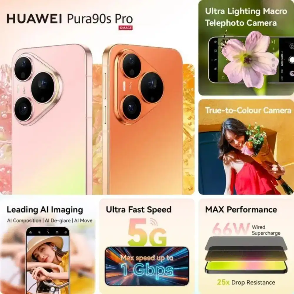 Huawei Pura 90 Pro READY  Flagship Premium, Bisa Kredit & Tukar Tambah