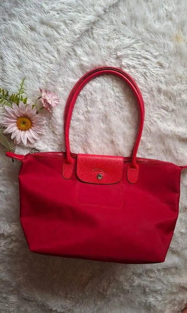 Tas Longchamp Le Pliage Neo Shoulder Bag Red - Made in France (Prelove