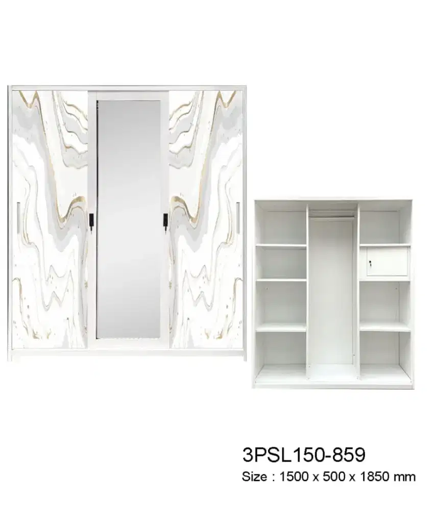 READY LEMARI BESI 3 PINTU TERMURAH
