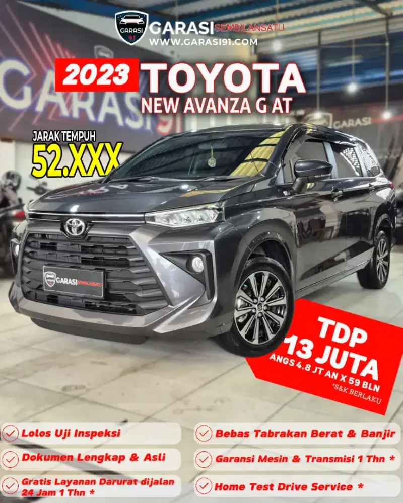 [Tdp 13 JT] NEW AVANZA G 1.5 CVT 2023