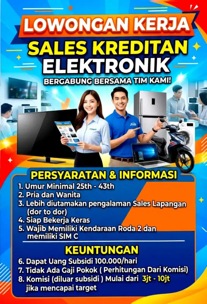 Dibutuhkan sales elektronik