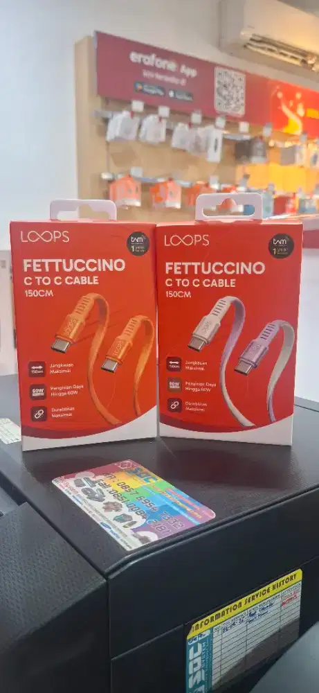 Loops Fettuccino cable C to C 150cm ready di erafone antasari