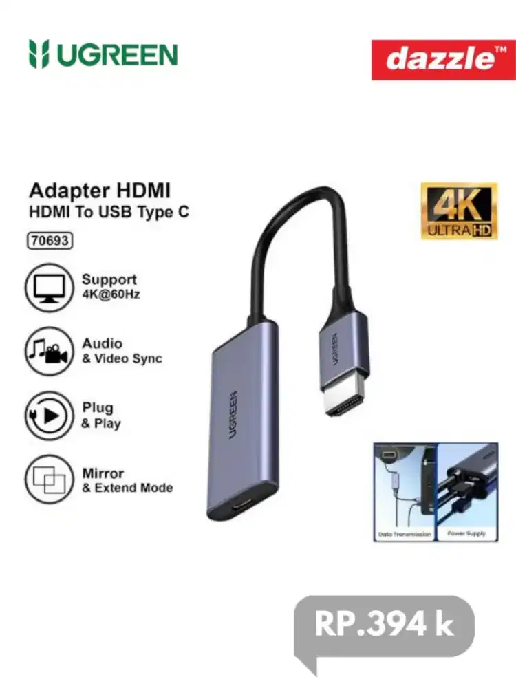 Adapter ugreen HDMI to type C