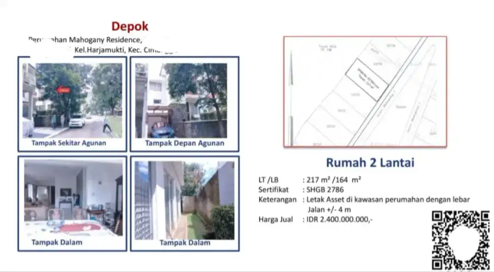 Dijual Rumah 2 Lantai Perumahan Mahogany Residence Depok