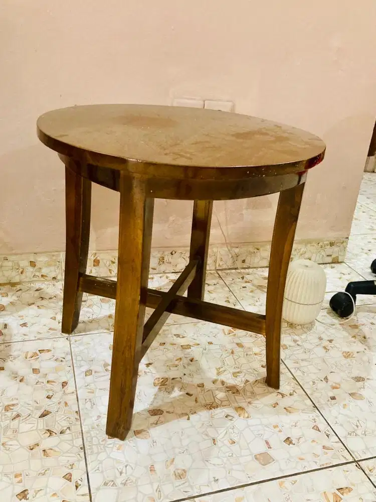 MEJA KAYU JATI - PRELOVED
