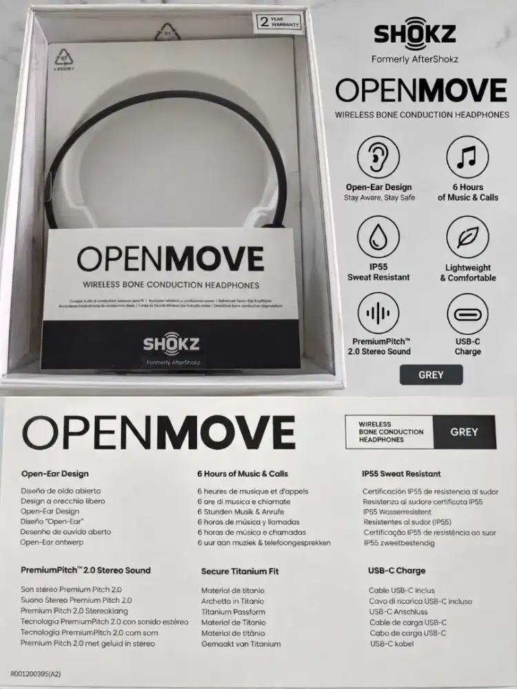 Headphone wireless headbone merk Shokz Openmove