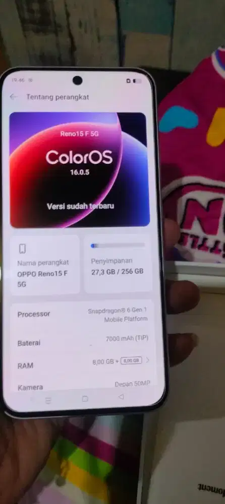 oppo reno 15F 8+8gb/256gb mulus dan lengkap