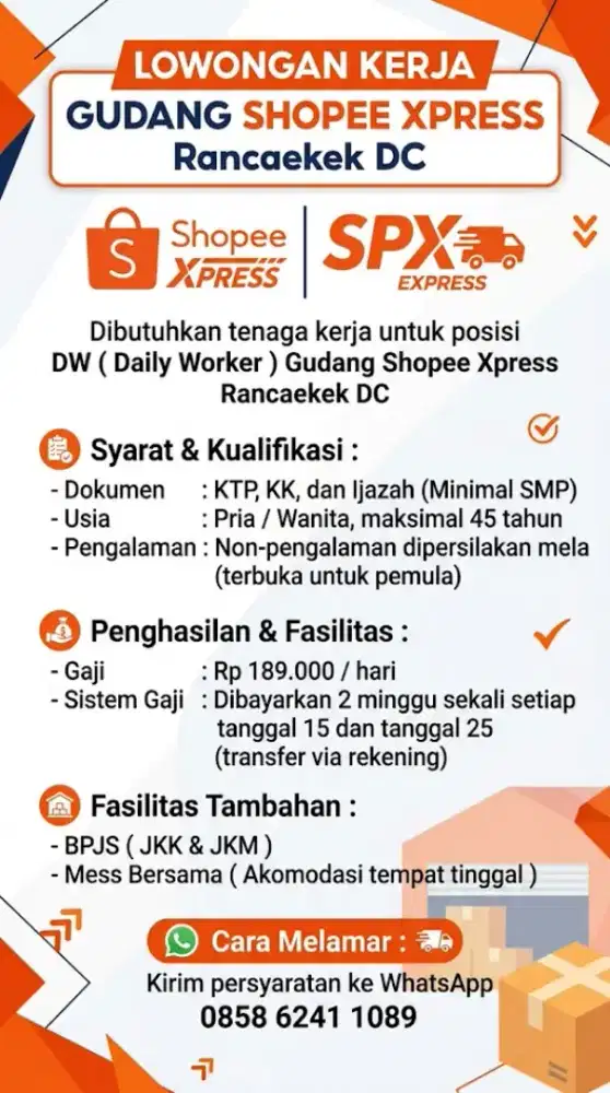 Lowongan Kerja Gudang Shopee Rancaekek DC