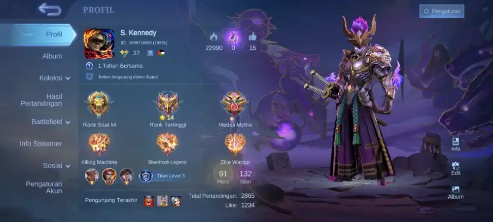 Akun Game Mobile Legends 100% asli dan amanah