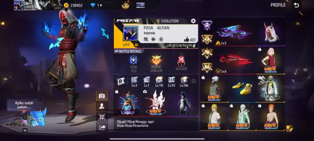 Akun Game Free Fire 100 aman dan amanah