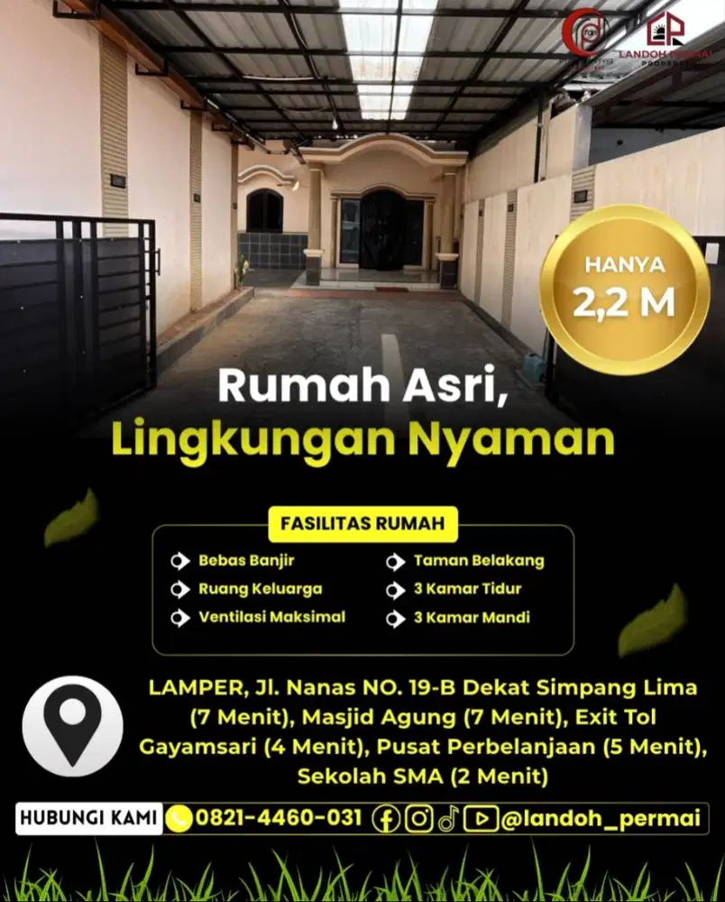 UNIT PREMIUM RUMAH YANG SIAP HUNI DENGAN LOKASI STRATEGIS DI SEMARANG
