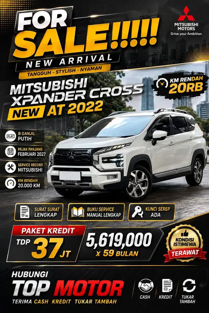 LOW KM PAJAK PANJANG Mitsubishi New Xpander Cross AT 2022 Istimewa Con