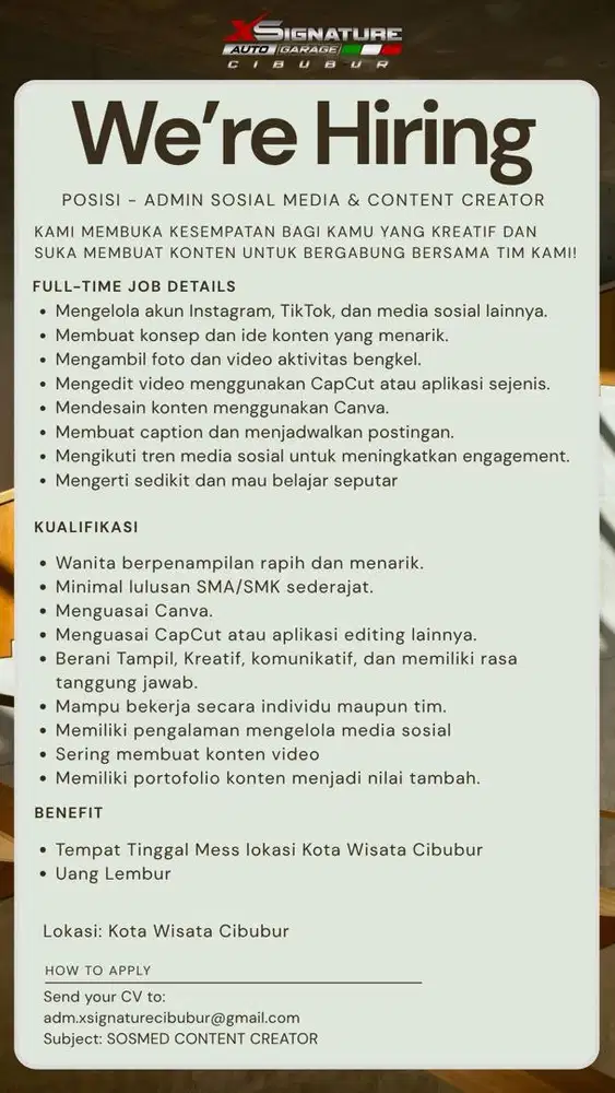 ADMIN SOSMED dan CONTENR CREATOR