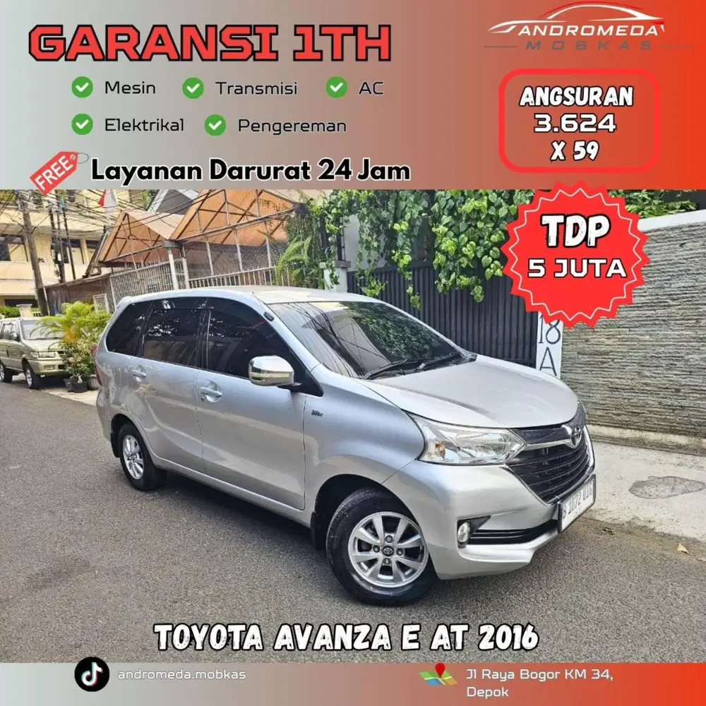 TDP TERMURAH 5 JT TOYOTA AVANZA 1.3 E STD AT 2016 ISTIMEWA