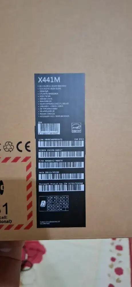 Jual laptop ram 4 GB asus X441M