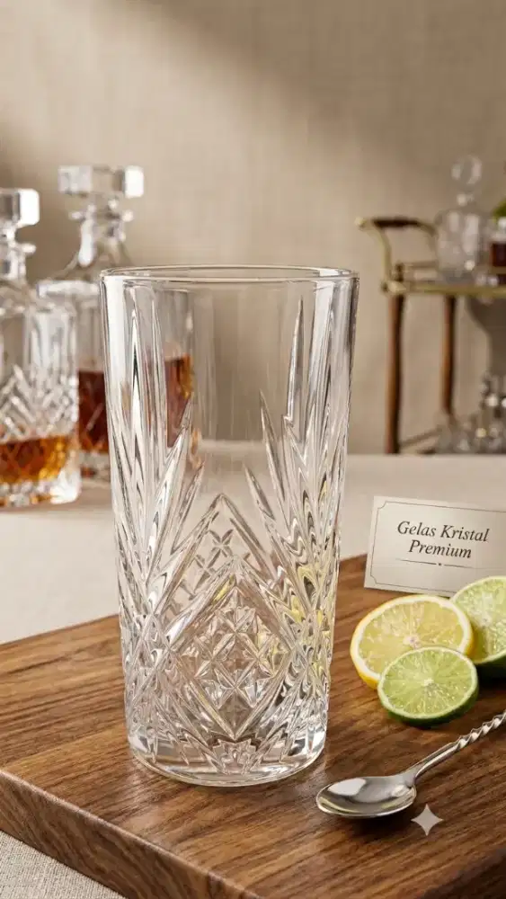 Gelas Kaca Kristal Ukir Premium