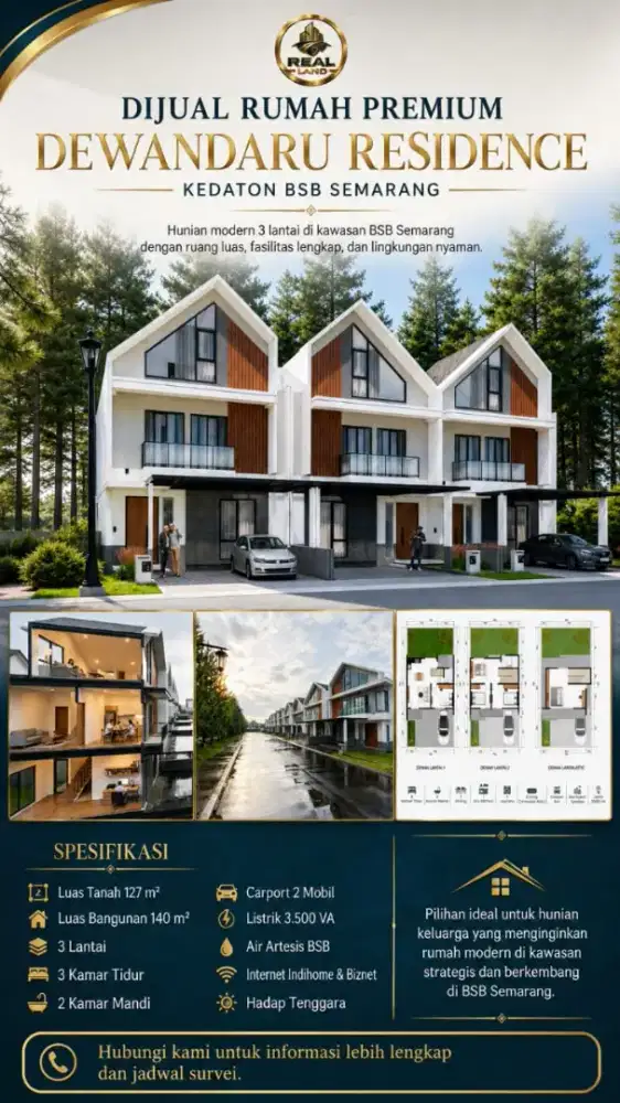 DEWANDARU RESIDENCE CLUSTER KEDATON HOMES KAWASAN BSB SEMARANG