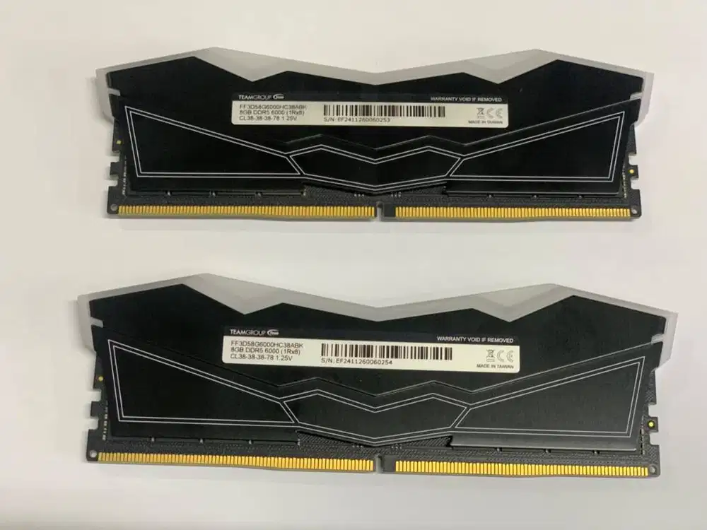 Team T-Force Delta RGB DDR5 16GB (2x8GB) 6000MHz Dual Channel HITAM
