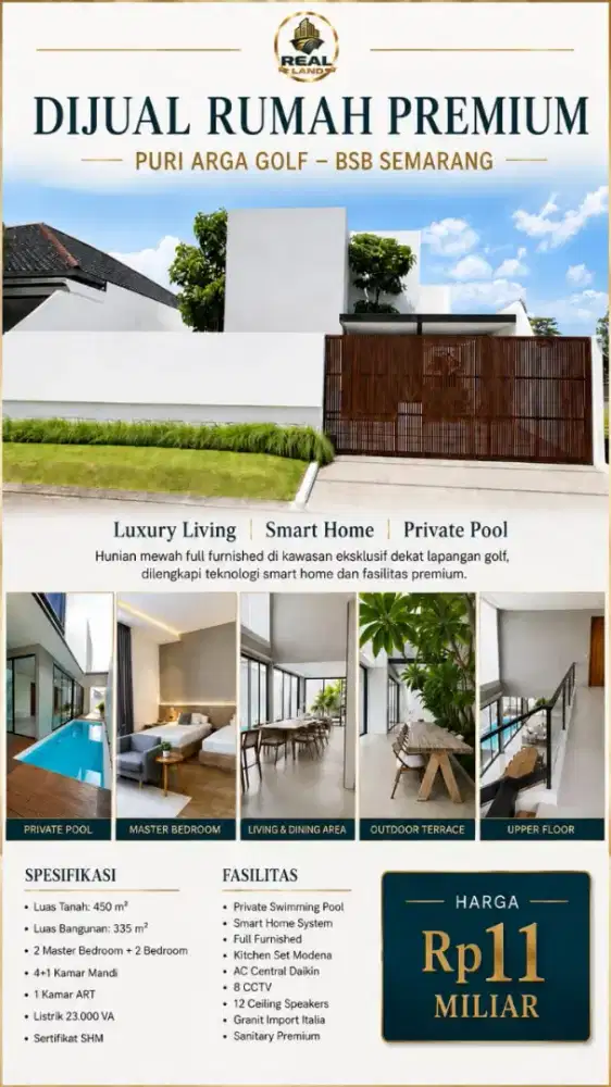 Rumah mewah full furnished siap huni di Puri Arga Golf BSB SEMARANG