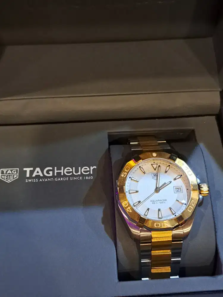 Jam tangan tag heuer aquaracer way1120 two tone lapis emas