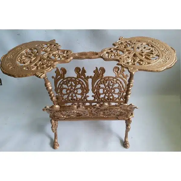 Vintage Art Nouveau tempat majalah koran bahan besi tembaga / perunggu