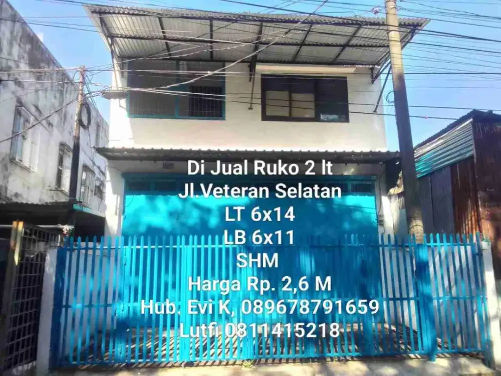 Dijual Ruko 2 lt di Jl. Veteran Selatan Makassar