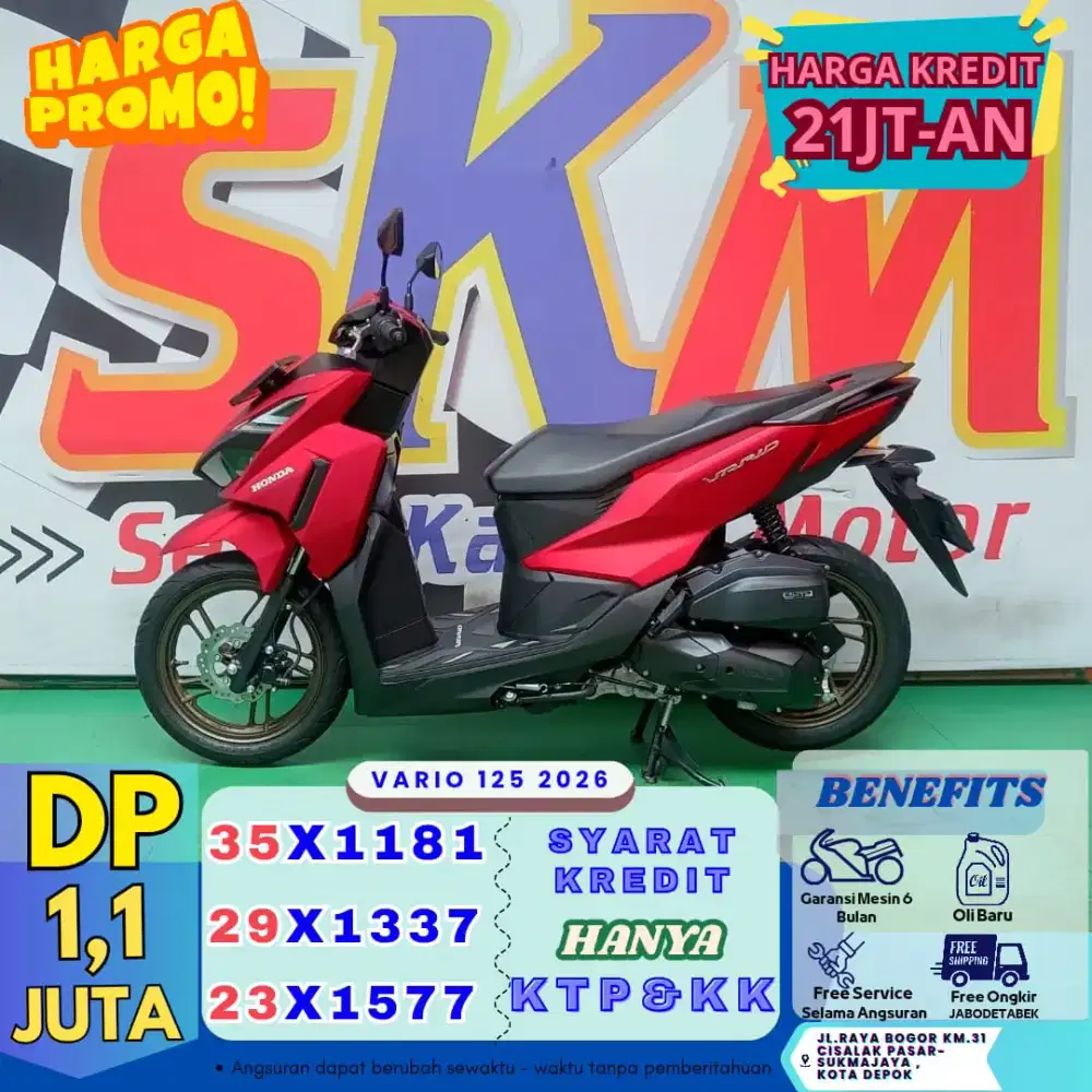 Mokas murah berkualitas Honda Vario125 th 2026 cash/credit