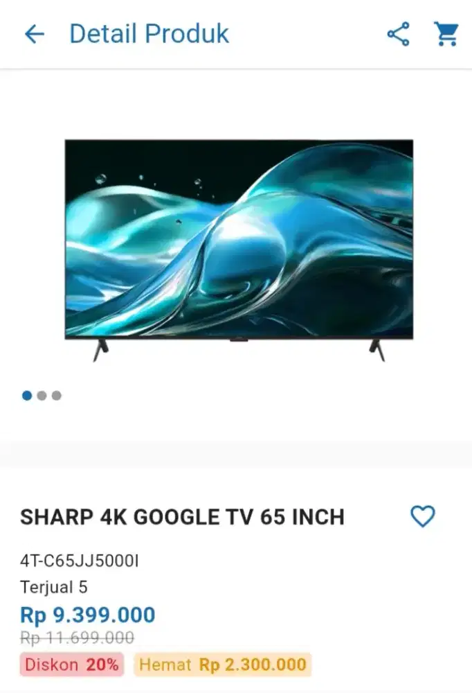 CICILAN SHARP 4K GOOGLE TV 65 INCH