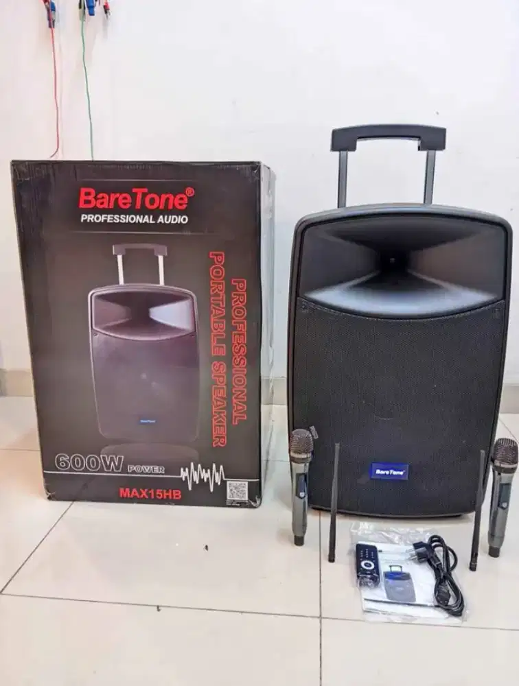 Speaker portable 15 inch baretone max15hb 600 watt