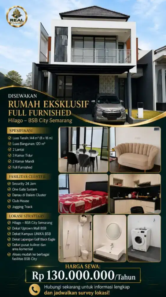 Disewakan rumah HILAGO KAWASAN BSB SEMARANG FULL FURNISHED SIAP HUNI